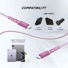 iHome 6' USB-C to USB-C Cable, Nylon Braided with Cable Wrap, Pink - 2 of 4