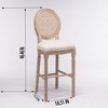 DSVIMOY Counter and Bar Stool Set of 2 French Country Rattan Back Upholstered Design for Dining, Off-White, 47.09"*18.08"*12" - 3 of 4