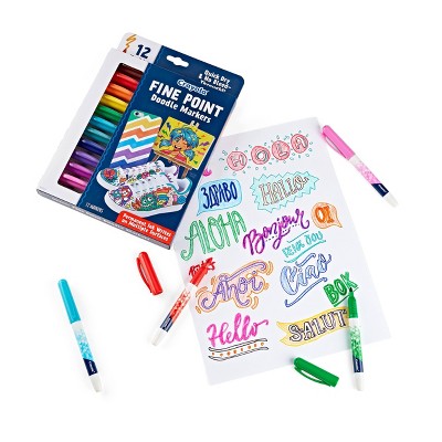 Crayola 12pk Doodle &#38; Draw Fine Point Doodle Markers