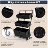 Wikineon 3 Tier Metal Rolling Laundry Basket Cart, Adjustable Freestanding Laundry Hamper with 6 Storage Baskets, Laundry Clothes Storage Cart - 4 of 4