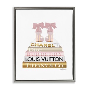 Stupell Industries Pink Gold Heels Bookstack, 25" x 31" - 1 of 4