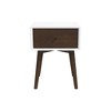 NicBex 17.7 inch Nightstand with 2 Drawers,Modern Side Table with Storage Space and Wood Legs,Bedside Table for Bedroom,Living Room,White Brown - 3 of 4