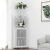 Homfan 5-Tier Corner Bar Cabinet with Lights, Adjustable Shelves & Glass Doors - Home Liquor Wine Display - 3 of 4