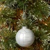 Glass Volleyball Christmas Tree Ornament White/Silver - Wondershop™ - image 2 of 3