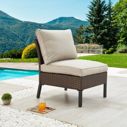 Beige outdoor best sale chair cushions