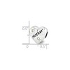 Black Bow Jewelry Sterling Silver with White Crystals Mother Heart Bead Charm - 3 of 4