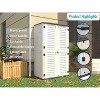 Yardgrace Outdoor Storage Cabinet Waterproof, Resin Vertical Outdoor Storage Shed For Patio Furniture, Garden Tools - 4 of 4