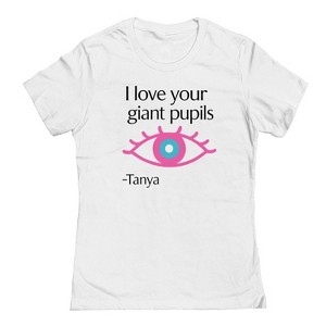 Rerun Island Women's Love Your Giant Pupils By Tanya Luxury Paradise With A Side Of Chaos Short Sleeve Graphic Cotton T-Shirt - 1 of 4
