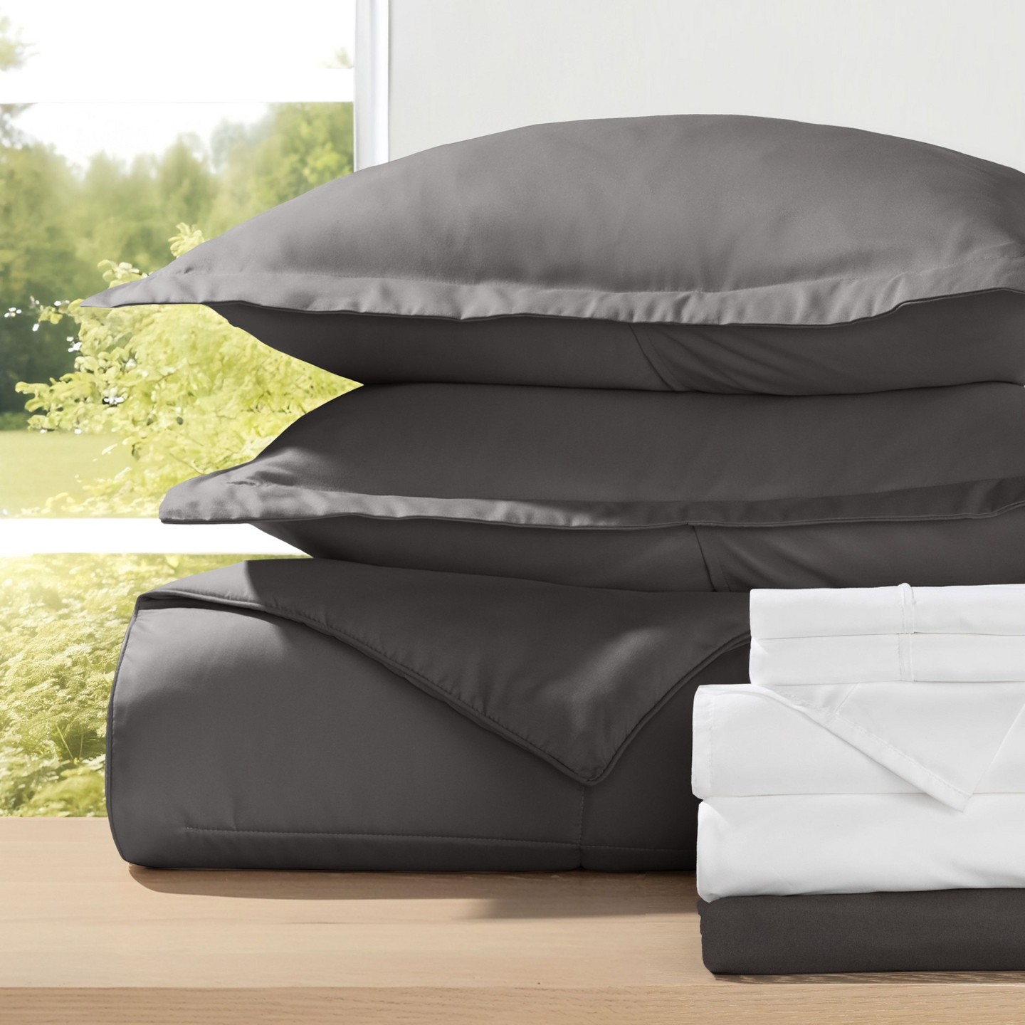 Комплект постельного белья Becky Cameron Essential Bed In A Bag Comforter Bedding Set, Ultra Soft, цвет: Серый — фото 1
