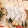 White Stockings Set of 4 with Silver Snowflake Design, 20 Inches Large Plush Faux Stockings for Family Christmas Tree Home - 2 of 4