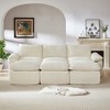 AENKYO Modular Cloud Sofa Set - Corduroy Modular Sectional Couch with Pillows, Living Room Sectional with Deep Seating & No Tools Assembly, Beige - 3 of 4