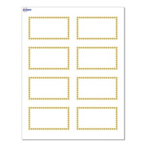 Avery® Cards, 2" x 3.5", Gold Beads, Matte White, 80ct - 1 of 4