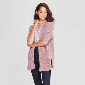 Womens Chenille Open Cardigan - A New Day™ Purple S