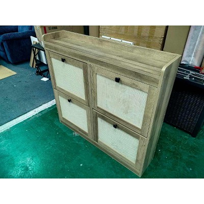 4 Drawer Rattan Shoes Cabinet