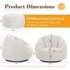 GYIIYUO 47" Giant Bean Bag Swivel Chair with Footstools - Comfy Plush Round Shell Soft Accent Chaise Lounge Indoor Chair - 2 of 4