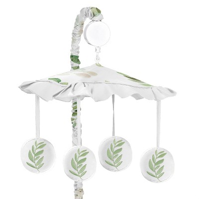 Image of Sweet Jojo Designs Boy, Girl, Unisex/Gender Neutral Musical Crib Mobile Botanical Green and White