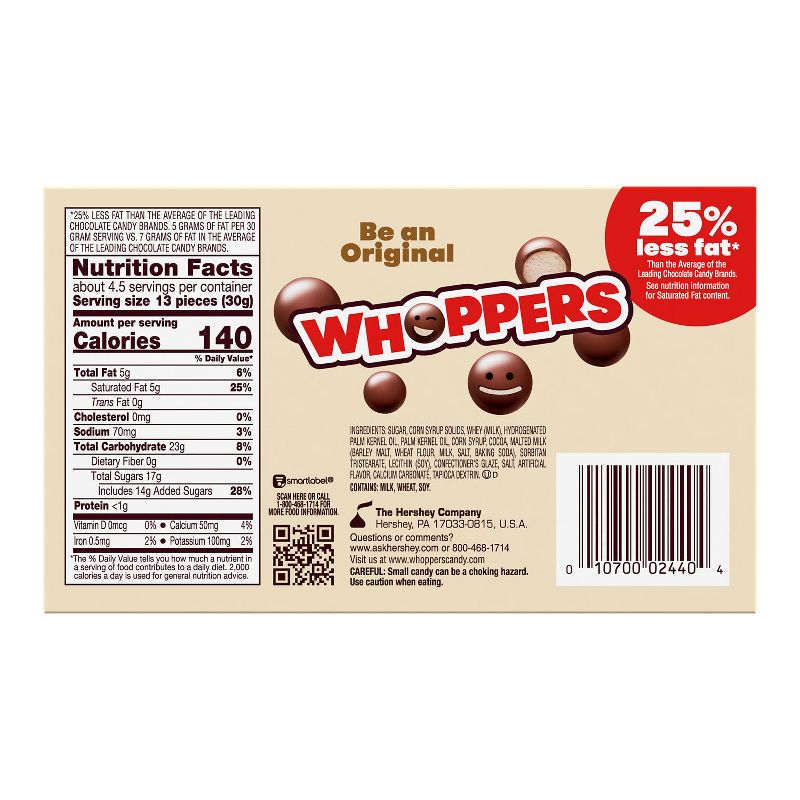 Whoppers Malted Milk Balls Candy - 5oz, 3 of 7