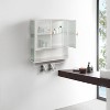 Okak Storage Cabinet, Wall Mount Cabinet with 2 Glass Doors and Open Shelf, Kitchen Cabinet for Kitchen, Living Room, Dining Room, White - 3 of 4