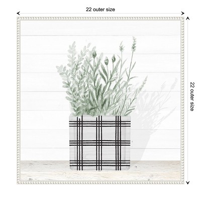 Lavender Blossom in Modern Pot II White Canvas Wall Art