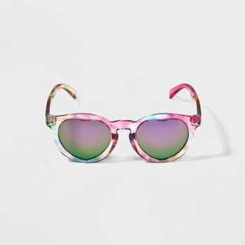 Girls' Crystal Tie-Dye Printed Round Sunglasses - Cat & Jack™ Purple