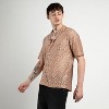 Campus Sutra Men Men's Tan Brown Oversized Rhombus Shirt - 3 of 4