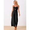 INSPIRE CHIC Women's Casual Sleeveless Cut Out Smocked Loose Wide Leg Jumpsuits - 3 of 4