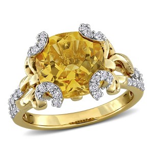 EVERLY JEWELRY | Yellow Plated Sterling Silver 4 5/8 CT TGW Citrine White Topaz Fashion Ring - 1 of 4