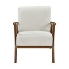 Chenille Upholstered Accent Armchair with Plush Seat Cushion and Chestnut Finish Frame - 3 of 4