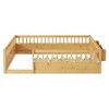 Full Size Montessori Floor Bed Frame with High Rails & Light & Storage Shelf - 3 of 4