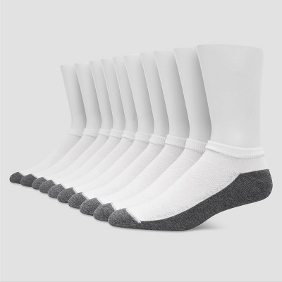 Men's Hanes Premium Low Cut Socks 10pk - Black : Target