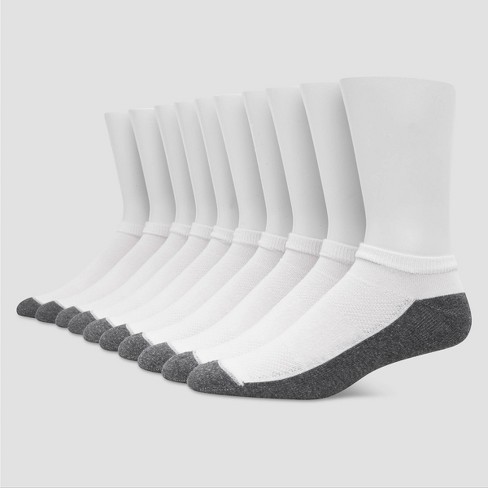 Men's Hanes Premium Low Cut Socks 10pk - White 6-12
