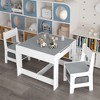 Ruvalino Seating Sets Kids Table and Chair Set 3 in 1 Wooden Activity Table with Storage for Living Room Playroom, White, 23.62"*23.62"*18.9" - 2 of 4