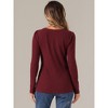 Allegra K Women's Casual Long Sleeve Button Decor Square Neck Sweater Top - 3 of 4