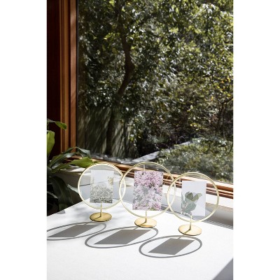 Matte Brass Circular Floating Picture Frame