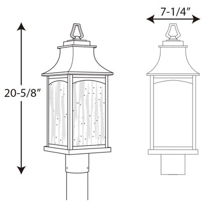 Maison Oil Rubbed Bronze Outdoor Post Lantern with Clear Water Seeded Glass