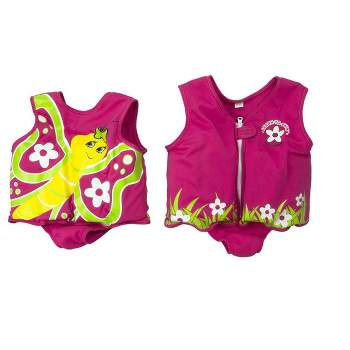 Poolmaster Toddler's Unisex Butterfly with Flowers Foam Swim Vest - Pink - L