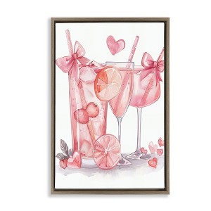 Stupell Industries Pink Glam Cocktail Party Black Framed Floater Canvas Wall Art - 1 of 4