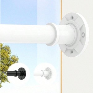 Tension Curtain Rod Long White Shower Curtain Rods No Drilling Outdoor Adjustable Spring Tension Rods 31 - 168 Inch - 1 of 4