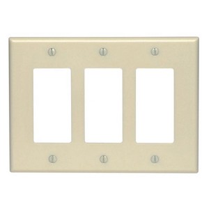 Leviton Ivory 3 gang Thermoplastic Nylon Decorator Wall Plate 1 pk - 1 of 1