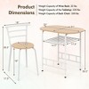 Costway 3 Piece Dining Set Table 2 Chairs Home Kitchen Breakfast Furniture - 3 of 4