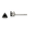 Chisel Stainless Steel Polished 4mm Black Triangle Cubic Zirconia Stud Earrings - 2 of 4