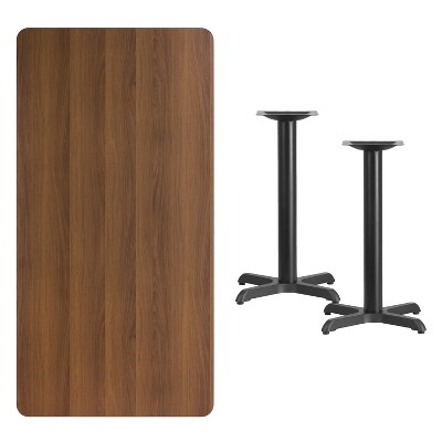 Contemporary 60'' Rectangular Walnut Laminate Dining Table