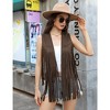 Whizmax Women's Fringe Vest 70s Hippie Faux Suede Rivets Sleeveless Costume Fringe Jacket - 4 of 4