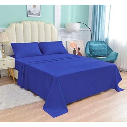 Jacler Bed Sheet Set 1800 Thread Count With Deep Pockets King Royal Blue Target