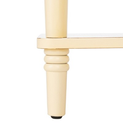 Vanilla White Poplar Wood End Table with Storage