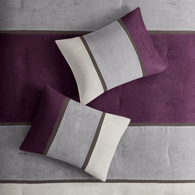 California King Purple Microfiber Comforter Set