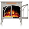 Bestier Electric Fireplace Heater 24.2" with Remote, Cathedral Stylish, Adjustable Brightness & Heating Overheating Safe, Beige - 4 of 4