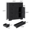 Storage Cabinet with 2 Doors and 4 Drawers, Kitchen Pantry, Floor Cupboard - 2 of 4