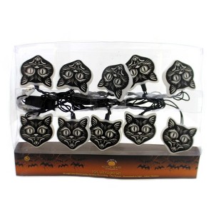 Kurt S. Adler 2.5 Inch Black Cat Mask Led Light Set Indoor Outdoor Electric Novelty Sculpture Lights - 1 of 4