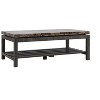 Coffee Table Occasional Faux Marble Slat shelf country farmhouse italian distressed grey - 2 of 4